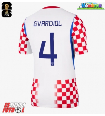 Croacia Josko Gvardiol #4 Primera Equipación Mundial 2026 Manga Corta